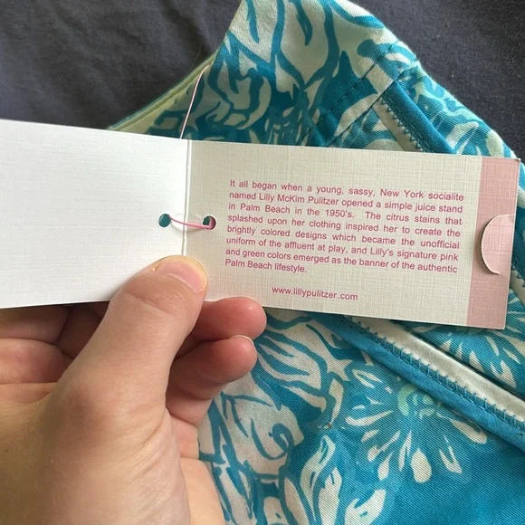 NWT Lilly Pulitzer Callahan shirt Ariel blue lion in the sun - Picture 3 of 4